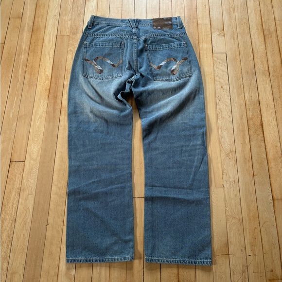 VTG 5ive Jungle Embroidered Baggy Jeans Mens 34x31 Hip Hop Y2K Denim - Picture 1 of 8